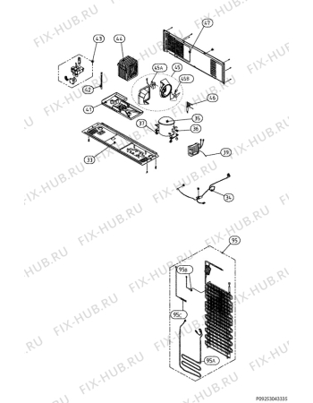 Взрыв-схема холодильника Aeg Electrolux S85616SK - Схема узла Cooling system 017